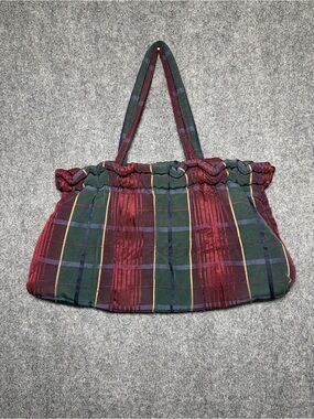 Plaid Red and Green Tote Bag Holdings fine accessories